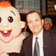 Former Israeli Prime Minister Ehud Barak and the Bamba Baby at the Bamba factory in 1999